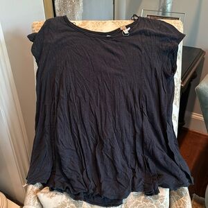 Free People Dark Gray Short Sleeve Tee
